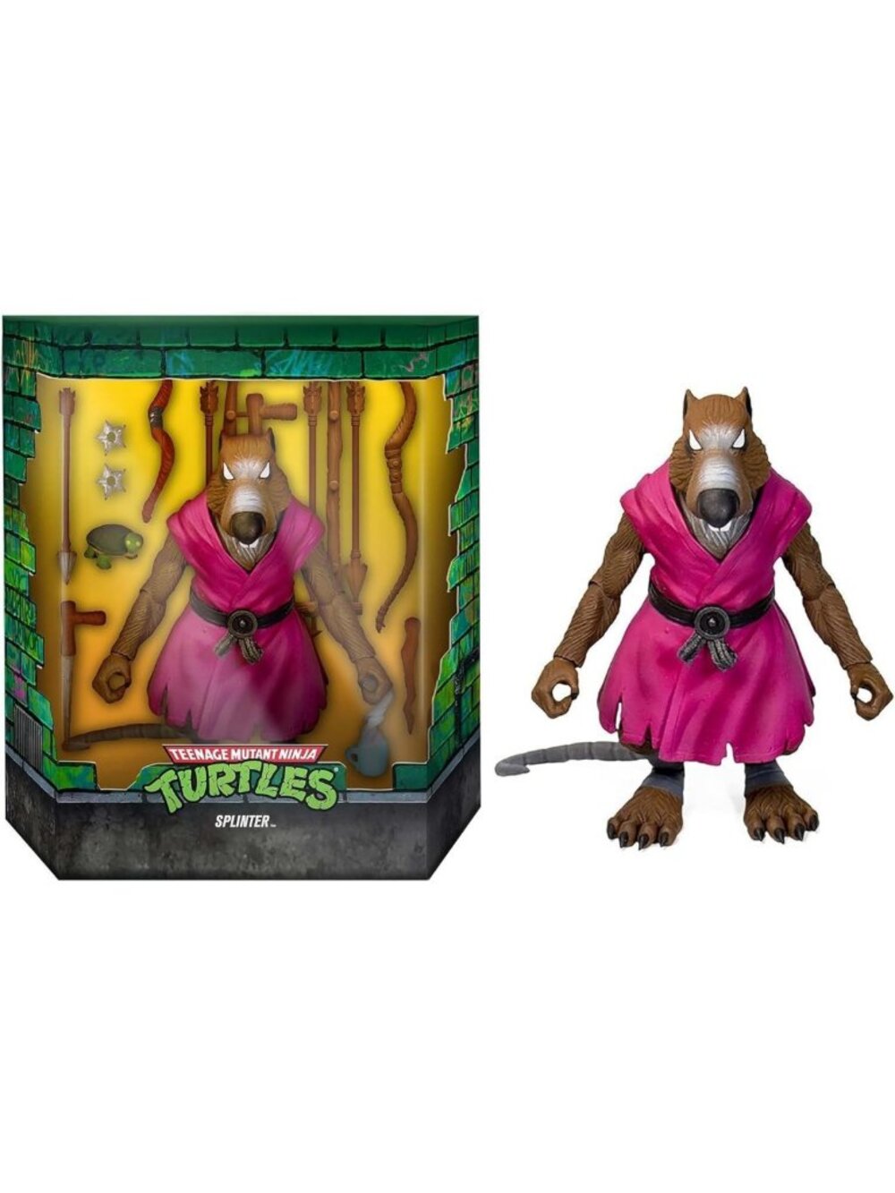 TMNT Splinter Action Figure - 7” Retro Collectible with Accessories - Classic